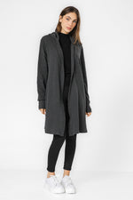 קרדיגן ארוך בייסיק בצבע אפור