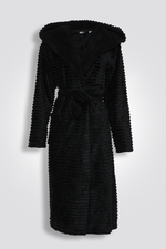 חלוק בית ארוך פלאפי בצבע שחור