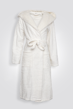 חלוק בית ארוך פלאפי בצבע קרם