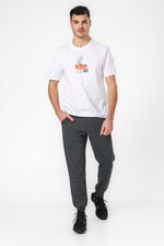 מכנסיים ארוכים מבד דק בצבע אפור כהה