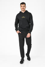 מכנסיים ארוכים מבד דק בצבע שחור