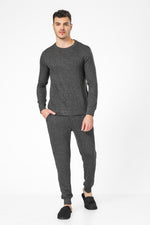 סט פיגמה סריג מוברש בצבע אפור כהה