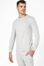 סט פיג’מה סריג מוברש בצבע אפור