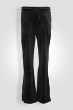 מכנסי קטיפה ארוכים לנשים בצבע שחור