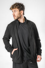 קרדיגן פליז לגברים בצבע שחור