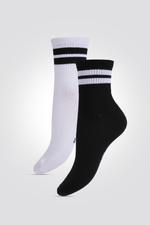 זוג גרבי RIB אורך רבע לנשים