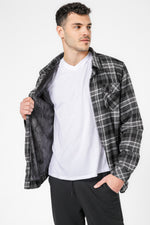אובר שירט פלנל משובץ עם בטנת פרווה לגבר