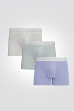 שלישיית בוקסרים קצרים צמודים בצבעי פסטל