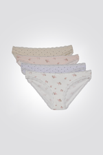 מארז רביעיית תחתוני מיני בהדפס פרחוני