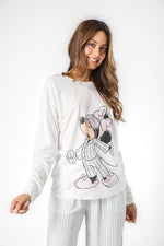 סט פיג’מת מעבר דקה MINNIE בצבע לבן