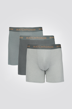 מארז שלישיית בוקסרים ארוכים צמודים בגווני ירוק