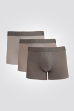 מארז שלישיית בוקסרים צמודים קצרים בגווני חום