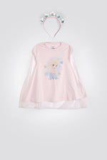 כותונת לילה לילדות עם קשת לשיער FROZEN