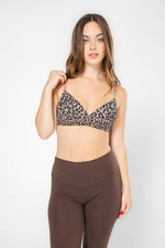 חזיית מיקרופייבר עם ריפוד קל ללא ברזלים בהדפס מנומר