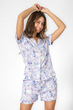 סט פיג’מה מכופתרת סאטן STITCH