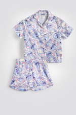 סט פיג’מה מכופתרת סאטן STITCH