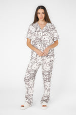 סט פיג’מה מכופתרת KITTY