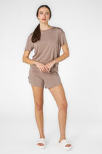 סט פיג’מה קצרה בצבע ורוד עתיק