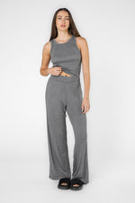 סט פיג'מת מעבר ריב גופיה בצבע אפור