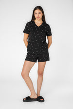 סט פיג'מה קצר פרחוני