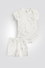 סט פיג’מה וופל יוניסקס MICKEY לתינוקות