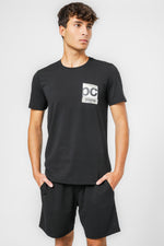 סט פנאי קצר PIERRE CARDIN בצבע שחור עם לוגו לבן