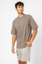 חולצה קצרה עבה מבד מוברש