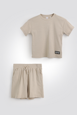 סט קצר לילדים בצבע בז'