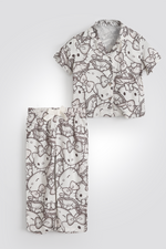 סט פיג’מה מכופתרת KITTY