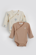 מארז שני בגדי גוף מעטפת מבד ריב