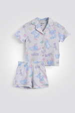 סט פיג’מה מכופתרת קצרה STITCH