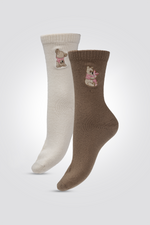 מארז שני זוגות גרביים באורך רגיל פו הדב | דלתא