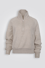 סווטשירט פוטר חצי רוכסן דו-צדדי | דלתא