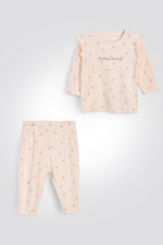 סט ריב קטיפה פרחוני לתינוקות | דלתא