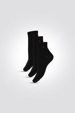 מארז שלישיית גרביים באורך רבע בצבע שחור