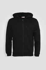סווטשירט קפוצ'ון לגברים בצבע שחור
