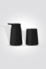 סט דיספנסר לסבון+כוס בצבע שחור - MASHBIR//365