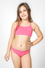 בגד ים 2 חלקים ורוד מנצנץ לילדות