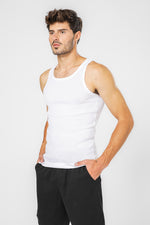 מארז שתי גופיות ריב ללא שרוול בצבע לבן