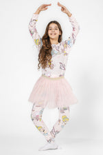 סט פיג’מה ארוכה דקה עם חצאית עם אורות PRINCESS