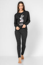 סט פיג’מה ארוכה דקה MINNIE שחור