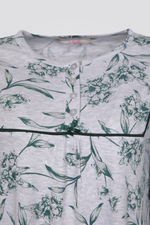 כותונת לילה ארוכה עם הדפס עלים