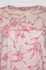 כותונת לילה ארוכה עם הדפס עלים