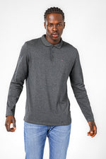 חולצת פולו ארוכה בצבע אפור כהה