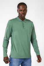 חולצת פולו ארוכה בצבע זית