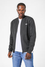 ג'קט רוכסן בצבע אפור כהה לגבר