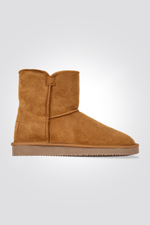 מגפון דמוי עור פרוותי בצבע חום