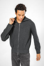 CHARCOAL קרדיגן ריב פתוח