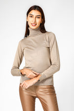 סריג בייסיק צווארון גולף בצבע קאמל | קנת קול