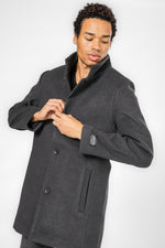 מעיל אלגנט לגבר בצבע אפור כהה